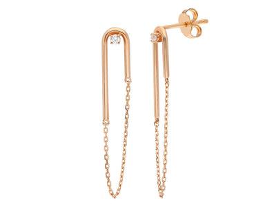 0.06 carat diamond Nile earrings in 14 K red gold