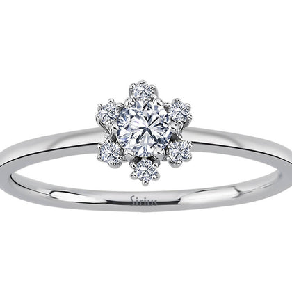 Schneeflocke Diamant Ring in Weißgold - handgefertigter Diamantschmuck aus Feingold | Sirius Diamant