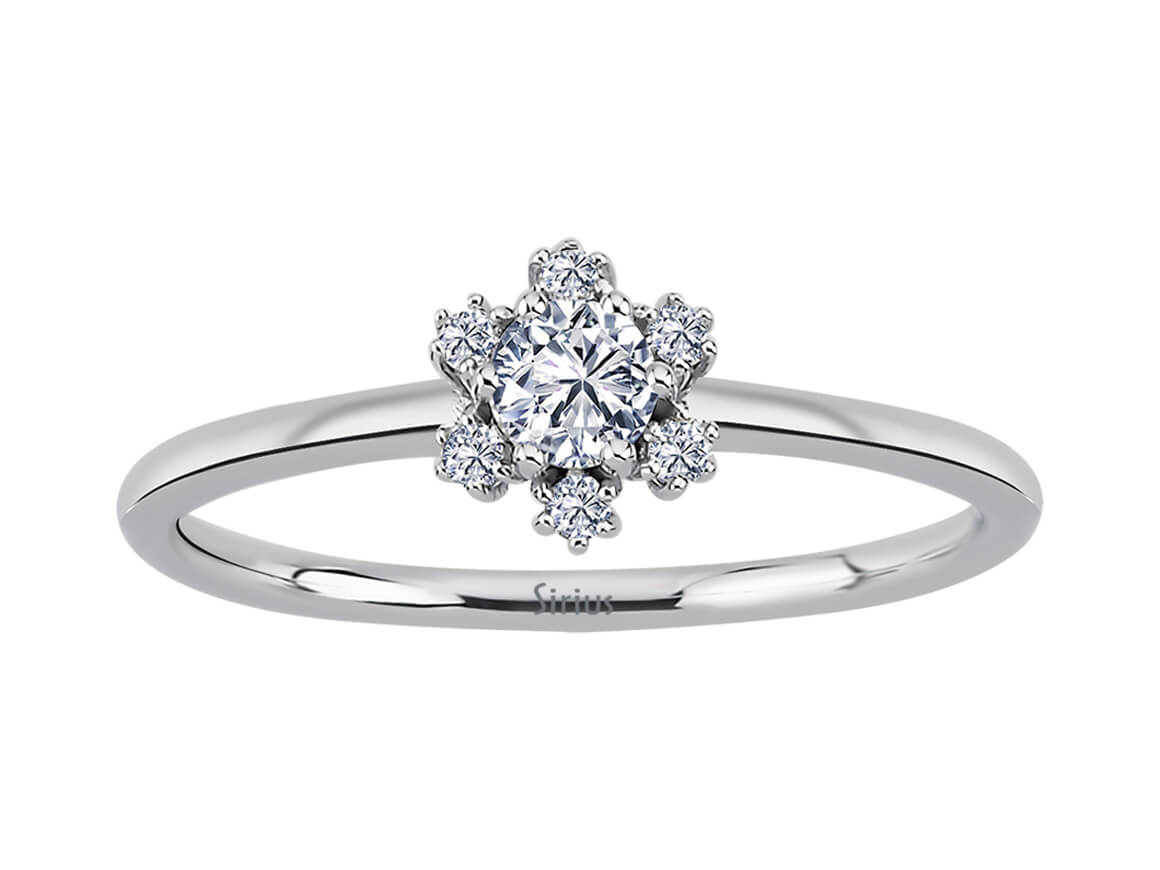 Snowflake diamond ring in white gold