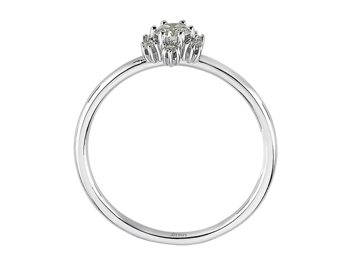 Snowflake diamond ring in white gold