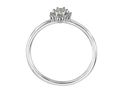Snowflake diamond ring in white gold