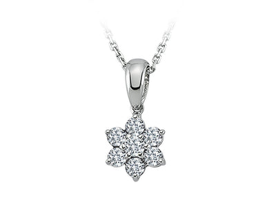 Diamond daisy jewelry set in 8 K white gold