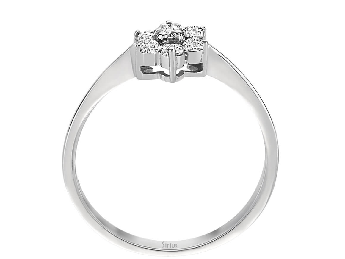 Parure de bijoux marguerite en diamant en or blanc 8 carats