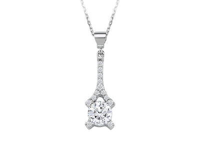 Eiffel Diamond Necklace in 14k Gold