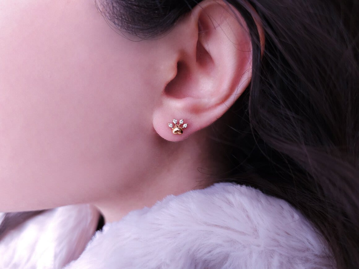Diamant Pfofe Ohrstecker - handgefertigter Diamantschmuck aus Feingold | Sirius Diamant