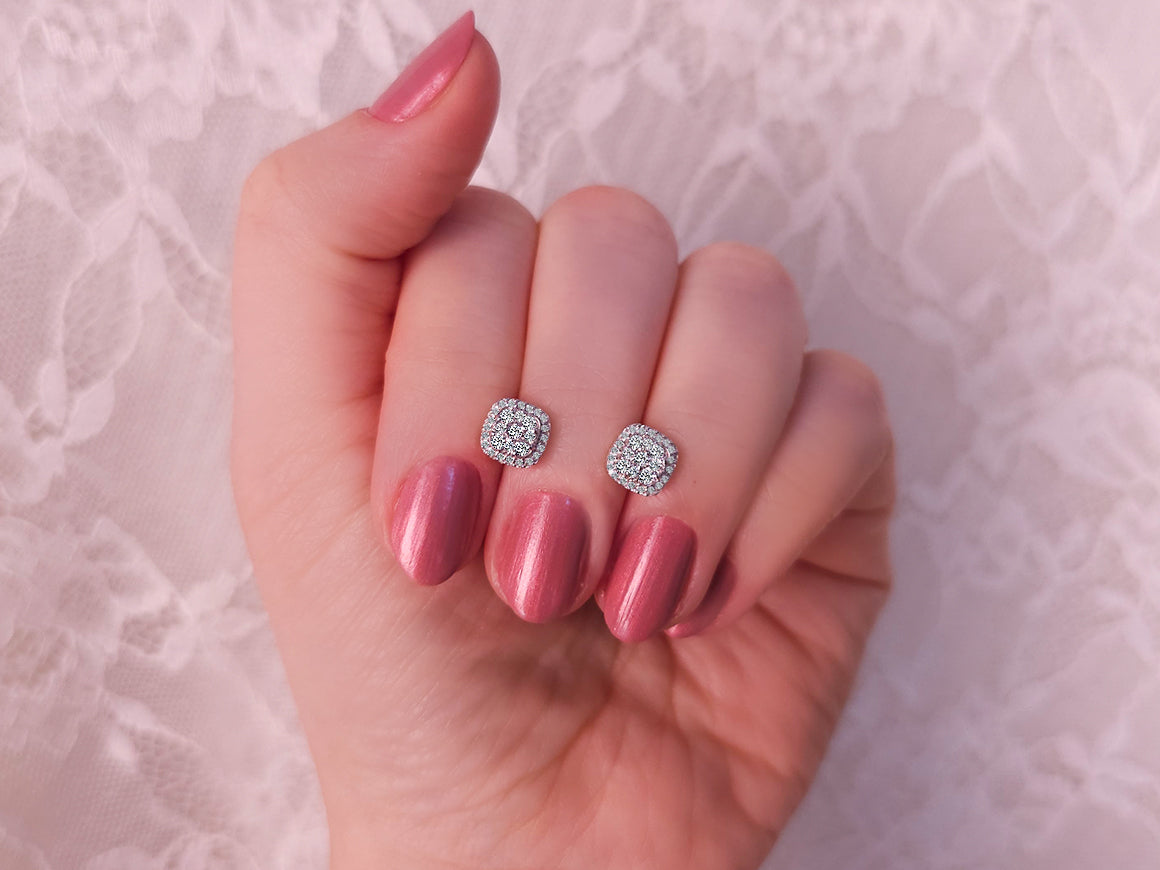 Polaris-Ohrringe mit Diamanten - handgefertigter Diamantschmuck aus Feingold | Sirius Diamant