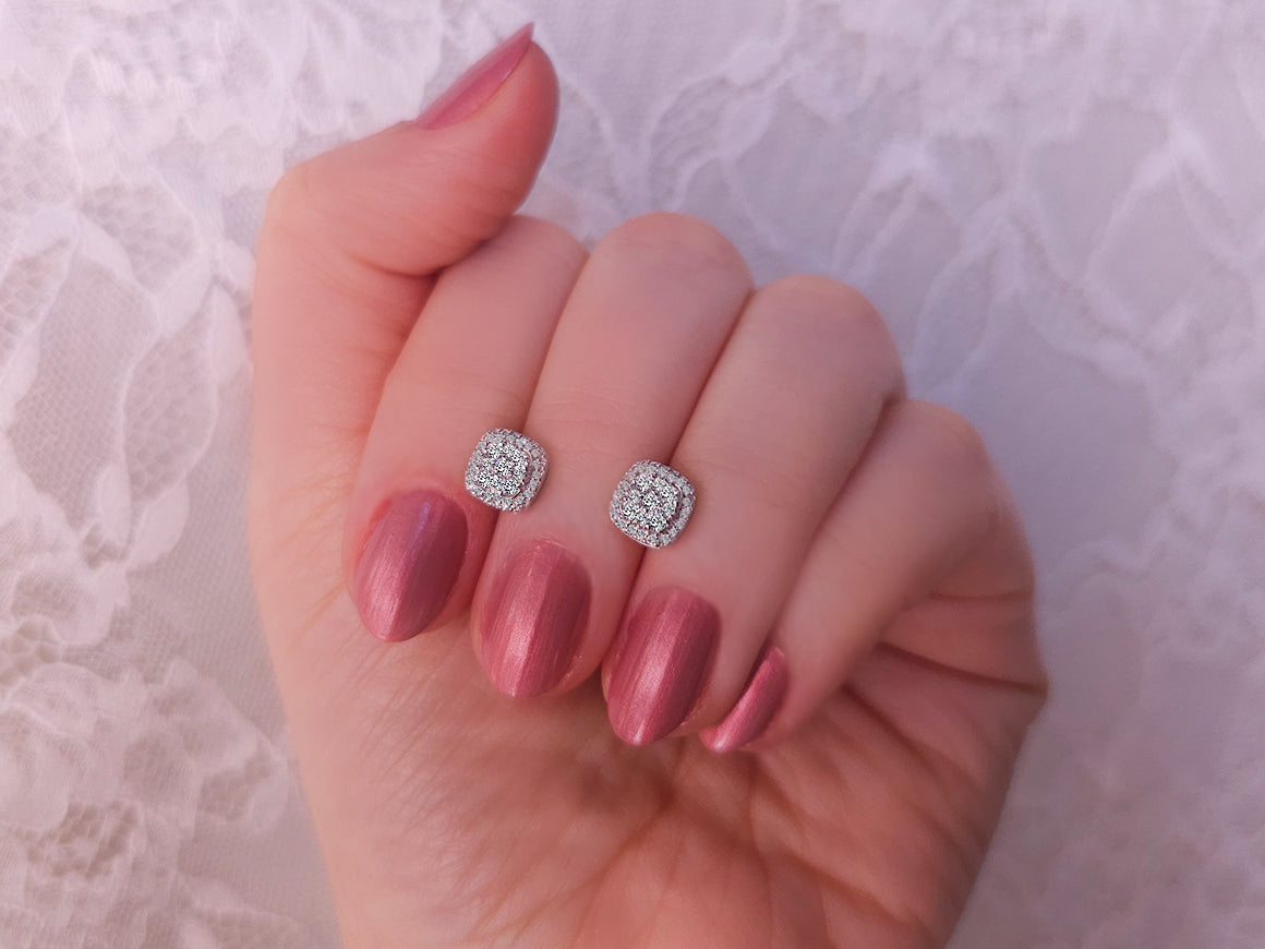 Polaris-Ohrringe mit Diamanten - handgefertigter Diamantschmuck aus Feingold | Sirius Diamant