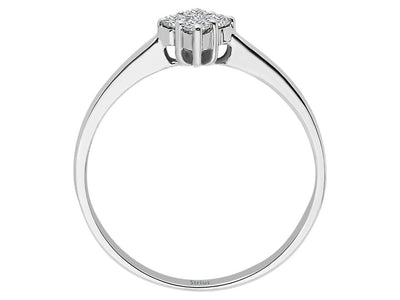 F color 0.14 carat diamond Quattro ladies ring in 333 8 carat white gold