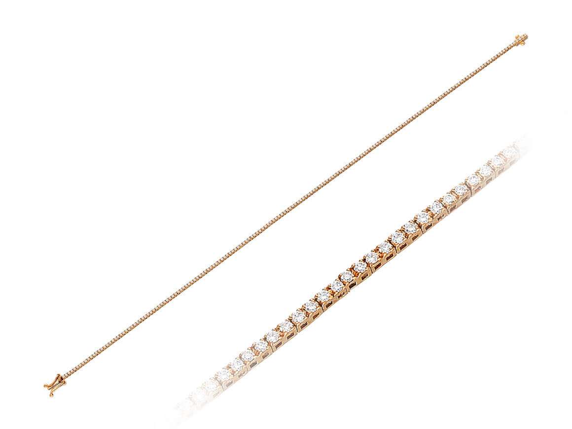 E-Farbe 0,67 Karat Diamant-Rose-Wasserstrahl-Armband - handgefertigter Diamantschmuck aus Feingold | Sirius Diamant