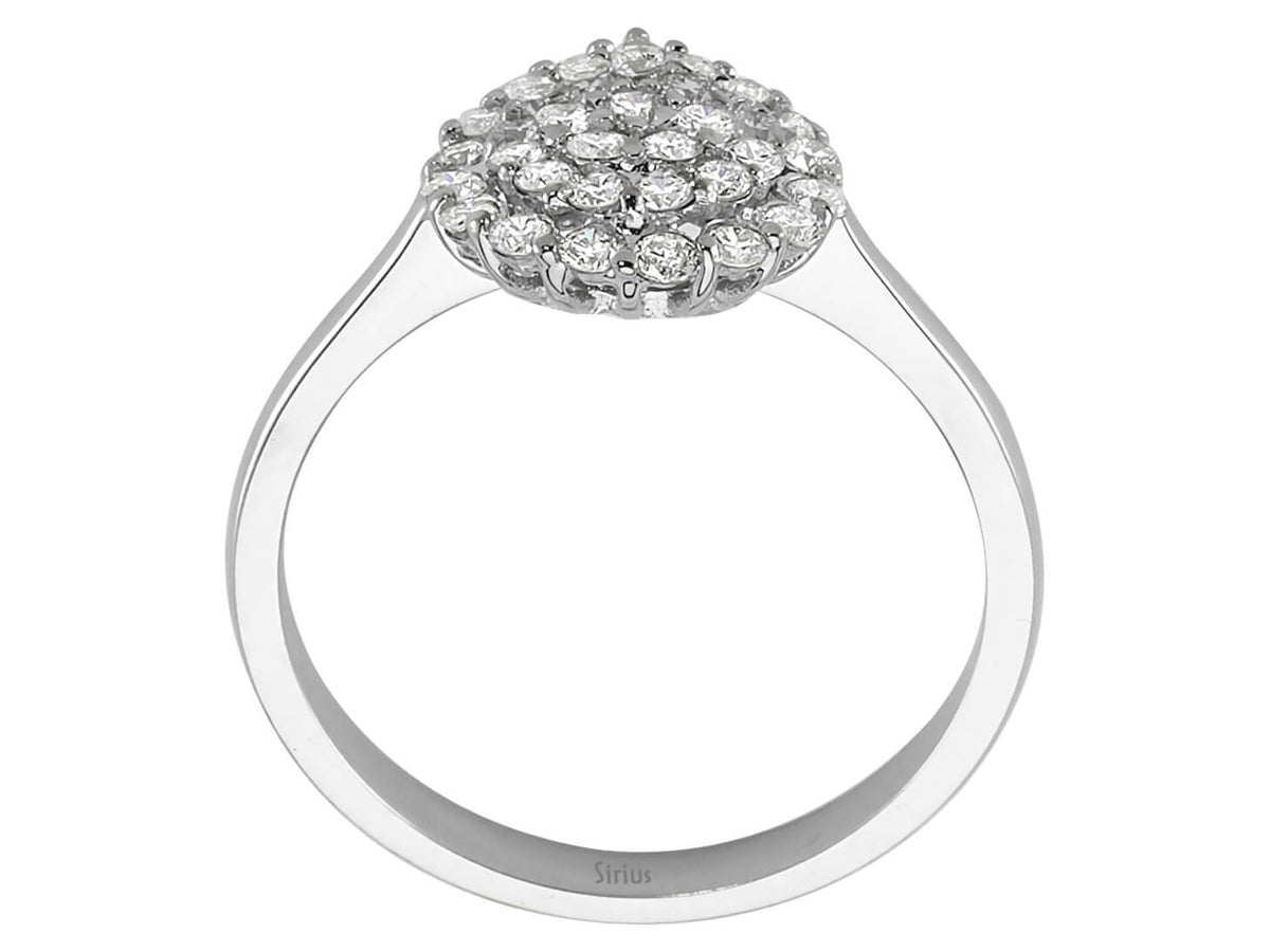 Diamant Tropfen Ring - handgefertigter Diamantschmuck aus Feingold | Sirius Diamant