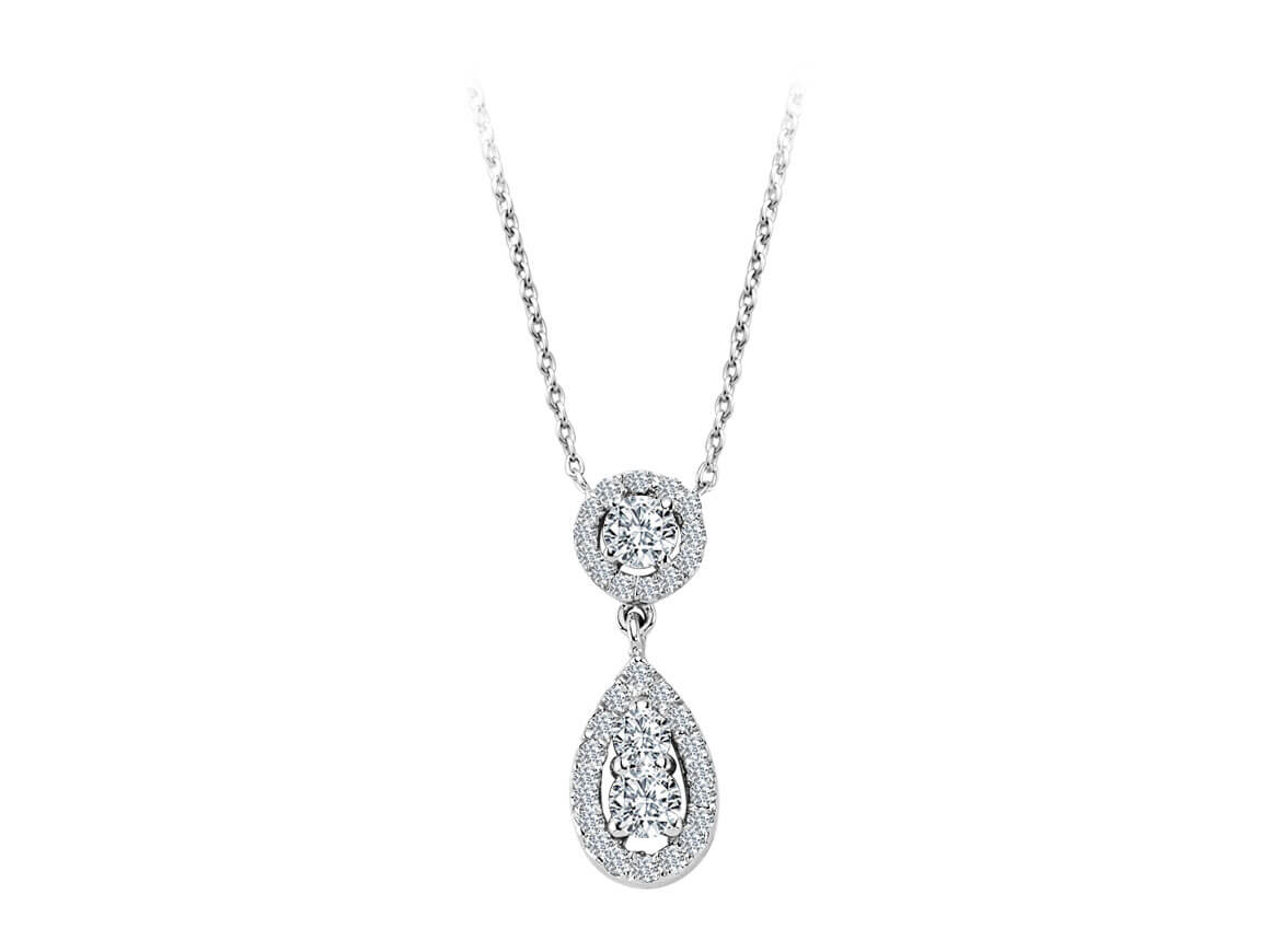 Diamant Liebe Tropfen Halskette - handgefertigter Diamantschmuck aus Feingold | Sirius Diamant