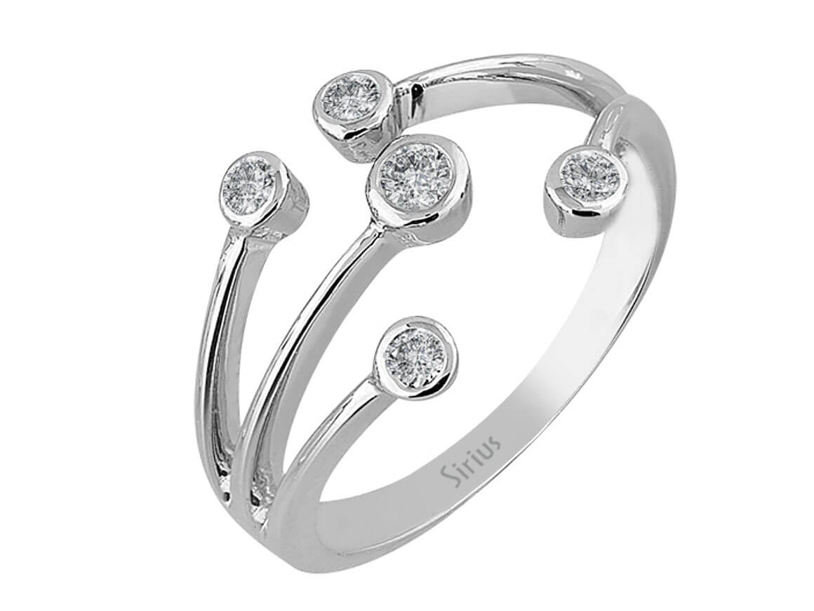 0,24 Gesamtkarat Diamant Liebeswendel Ring in 585er 14K Weißgold - handgefertigter Diamantschmuck aus Feingold | Sirius Diamant