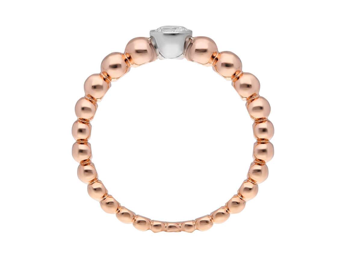 F Farbe 0,16 Carat Diamant Solitär Ring - handgefertigter Diamantschmuck aus Feingold | Sirius Diamant