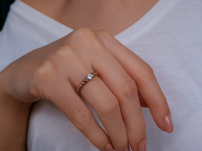 F Color 0.16 Carat Diamond Solitaire Ring