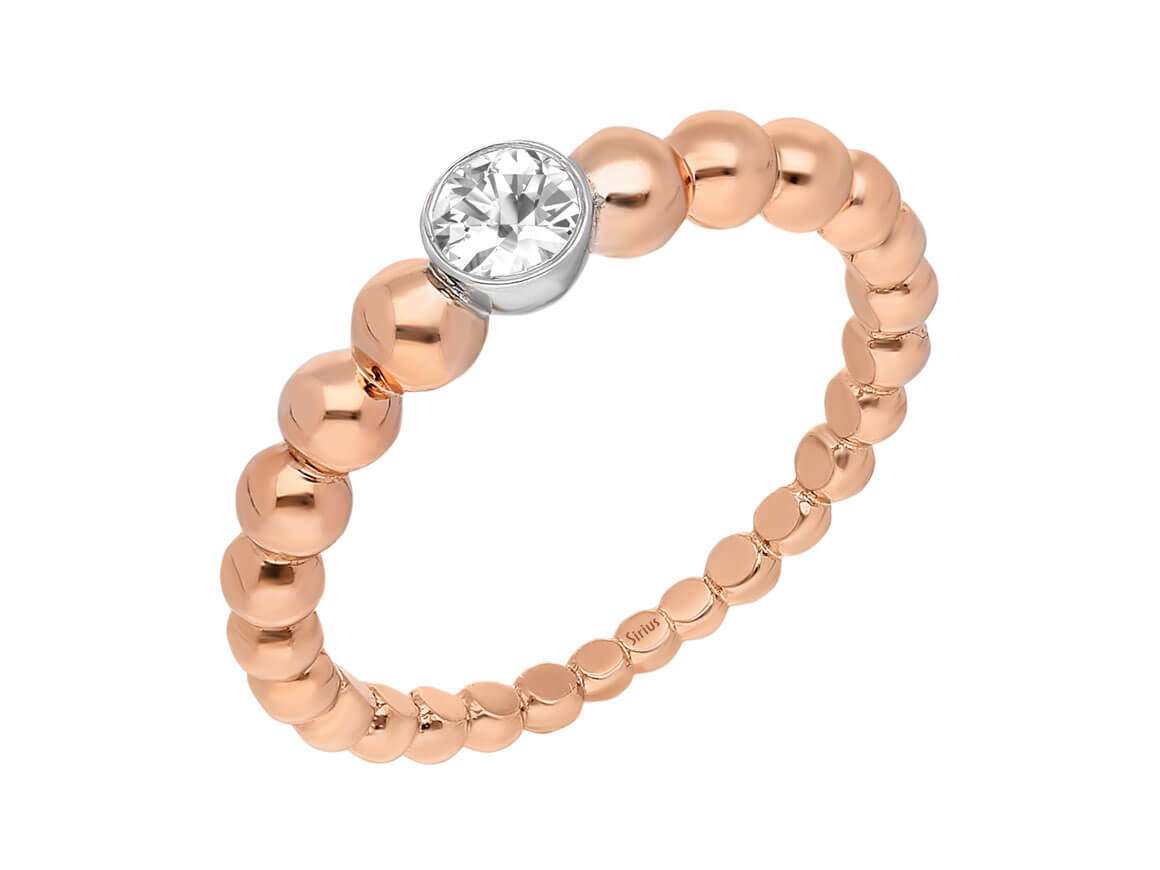 F Farbe 0,16 Carat Diamant Solitär Ring - handgefertigter Diamantschmuck aus Feingold | Sirius Diamant
