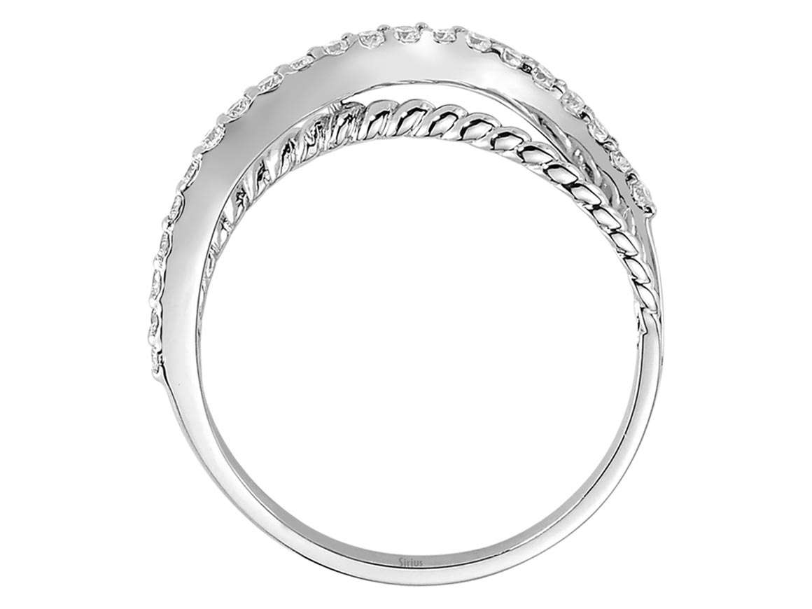 0,31 Karat Diamant Unendlichkeit Allianz in 8 K Weißgold - handgefertigter Diamantschmuck aus Feingold | Sirius Diamant