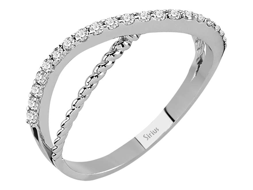0,31 Karat Diamant Unendlichkeit Allianz in 8 K Weißgold - handgefertigter Diamantschmuck aus Feingold | Sirius Diamant