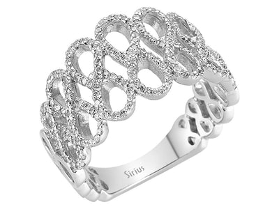 0.55 carat diamond infinity ring in 14 K white gold
