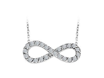 Collier infini en diamants en or blanc 14 carats