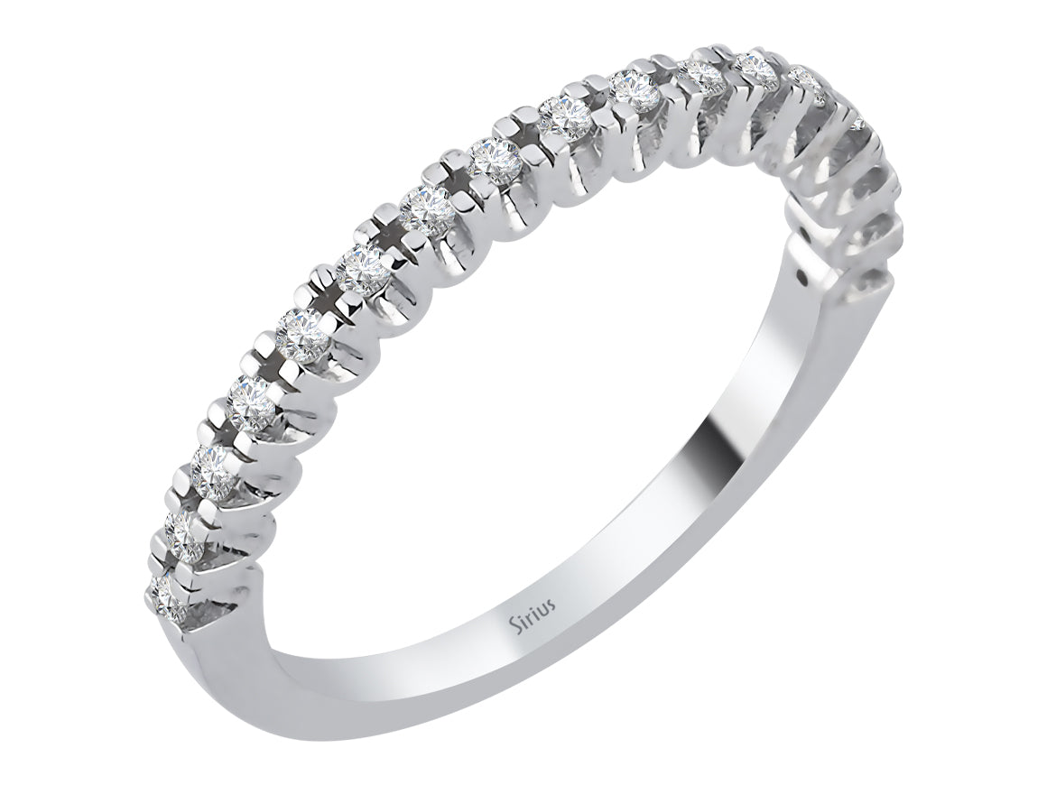 Halbrunder Diamant-Ring - handgefertigter Diamantschmuck aus Feingold | Sirius Diamant