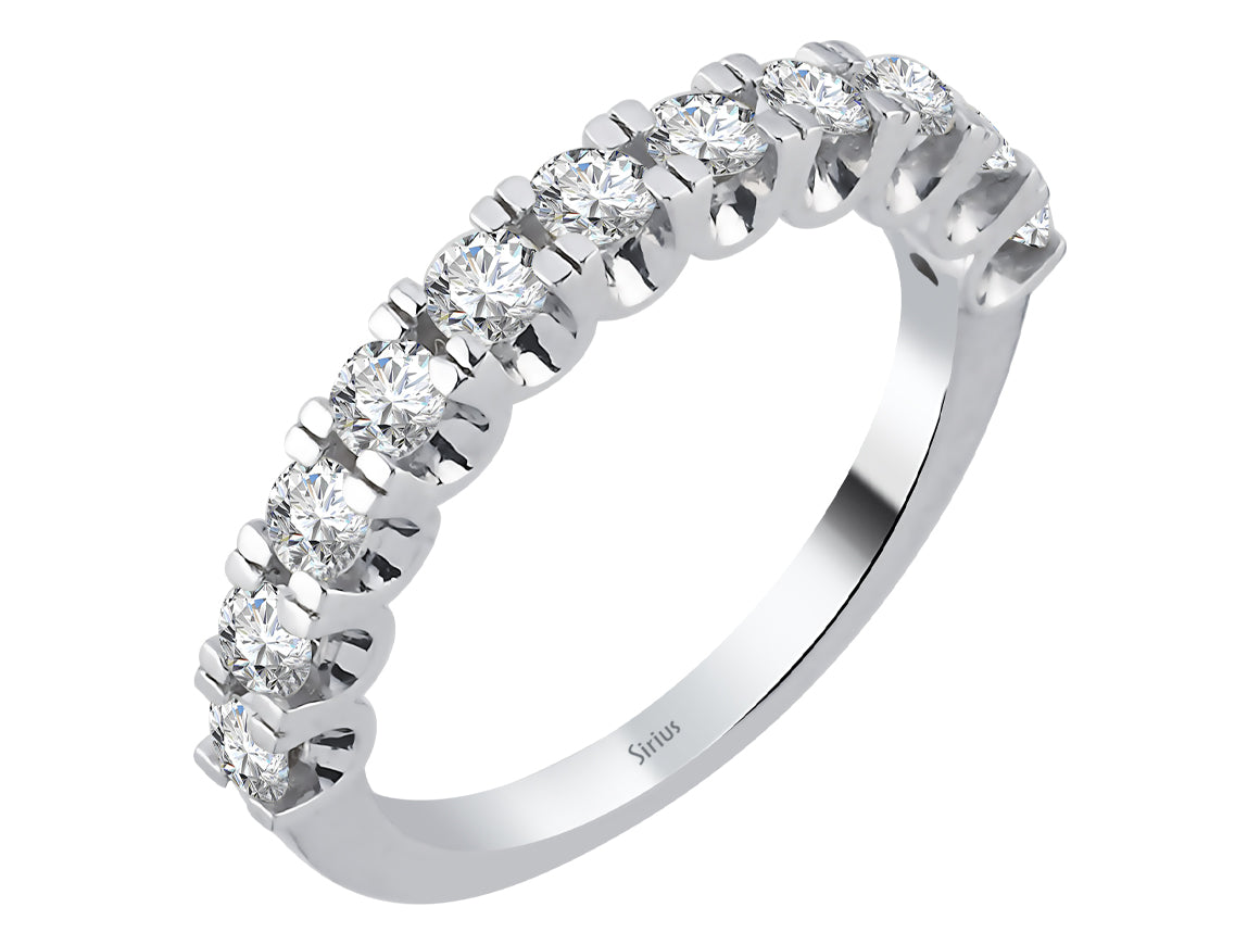 Diamant Halbrunder Ring - handgefertigter Diamantschmuck aus Feingold | Sirius Diamant