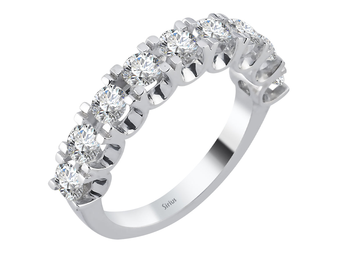 Diamant Halbrunder Ring - handgefertigter Diamantschmuck aus Feingold | Sirius Diamant