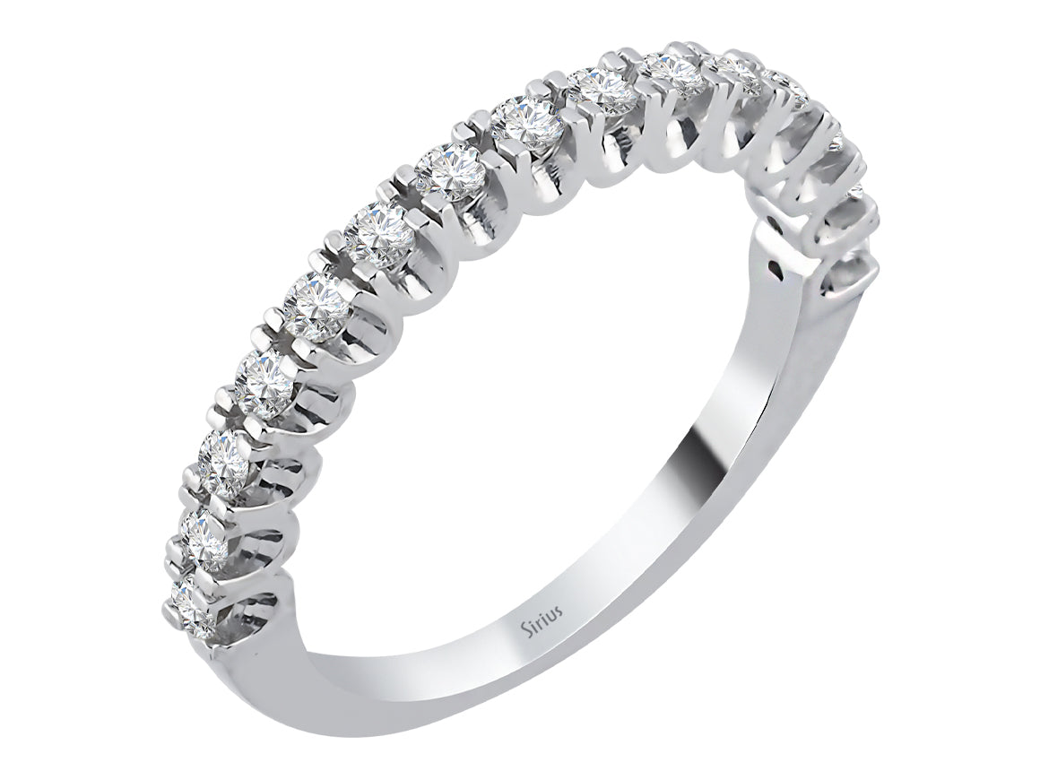 Diamant Halbrunder Ring - handgefertigter Diamantschmuck aus Feingold | Sirius Diamant