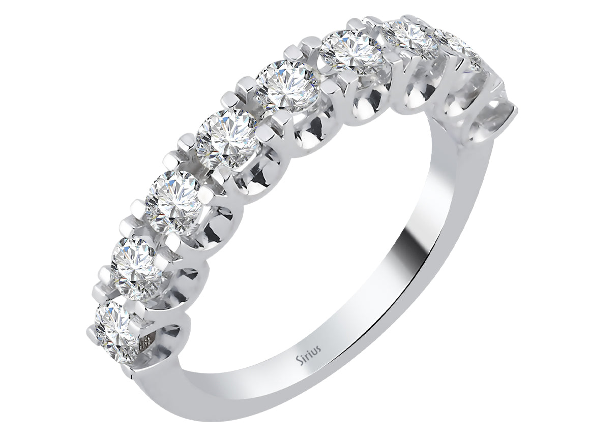 Diamant Halbrunder Ring - handgefertigter Diamantschmuck aus Feingold | Sirius Diamant