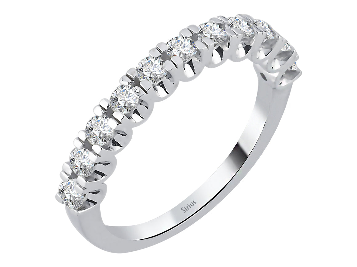 Diamant Halbrunder Ring - handgefertigter Diamantschmuck aus Feingold | Sirius Diamant