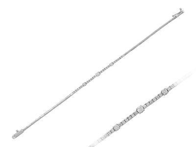 Bracelet tennis en or blanc 14 carats avec diamants de 0,70 carat au total