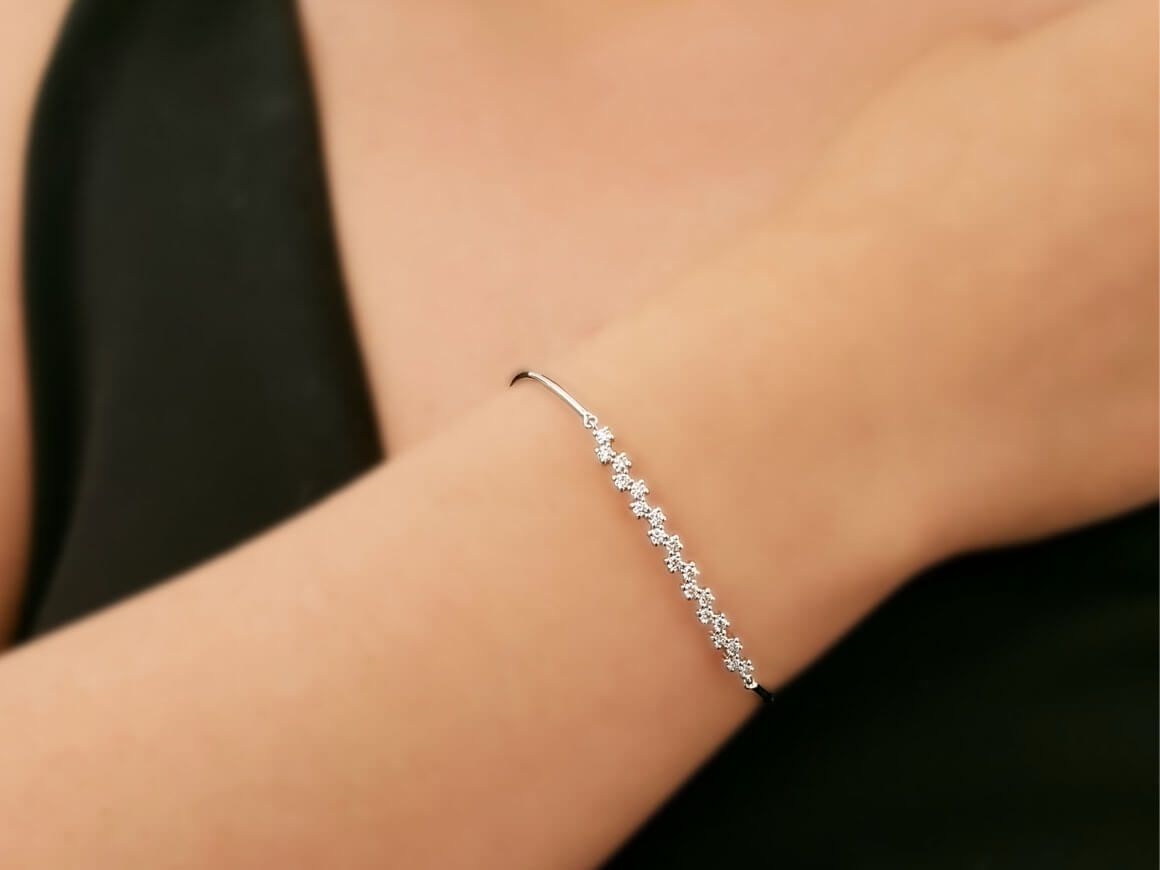 0,48 Karat Diamant Tennis Armband - handgefertigter Diamantschmuck aus Feingold | Sirius Diamant
