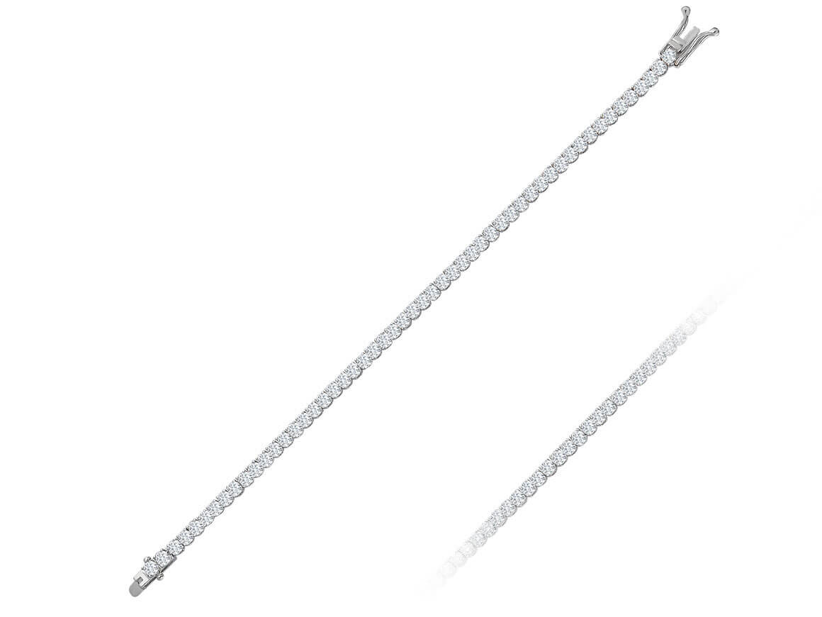 Bracelet tennis en or blanc 14 carats avec diamants de 5,20 carats
