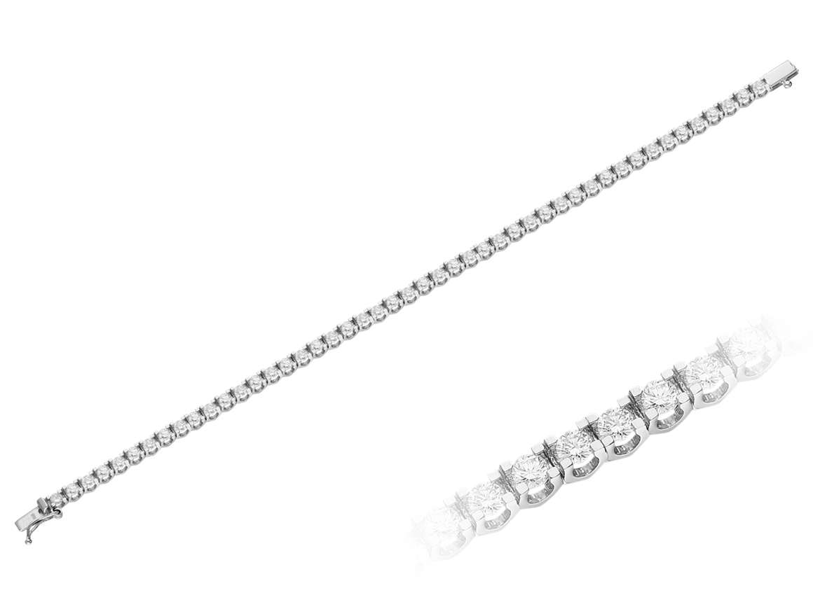2,50 Carat Diamant Tennis Armband in 14 Karat Weißgold - handgefertigter Diamantschmuck aus Feingold | Sirius Diamant