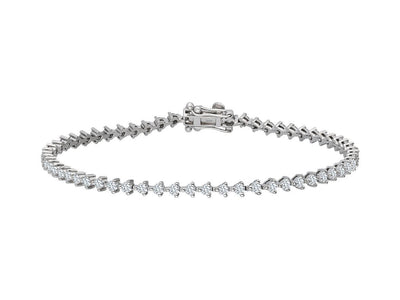 Bracelet tennis en or blanc 14 carats avec diamants de 1,70 carat 
