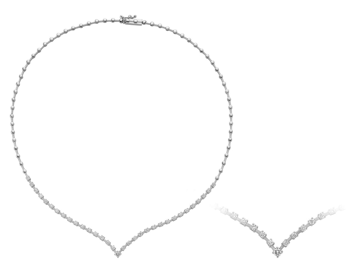 1,40 Karat Diamant Tennis Halskette - handgefertigter Diamantschmuck aus Feingold | Sirius Diamant