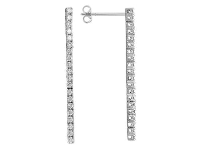 0.47 carat diamond tennis earrings in 14 carat white gold