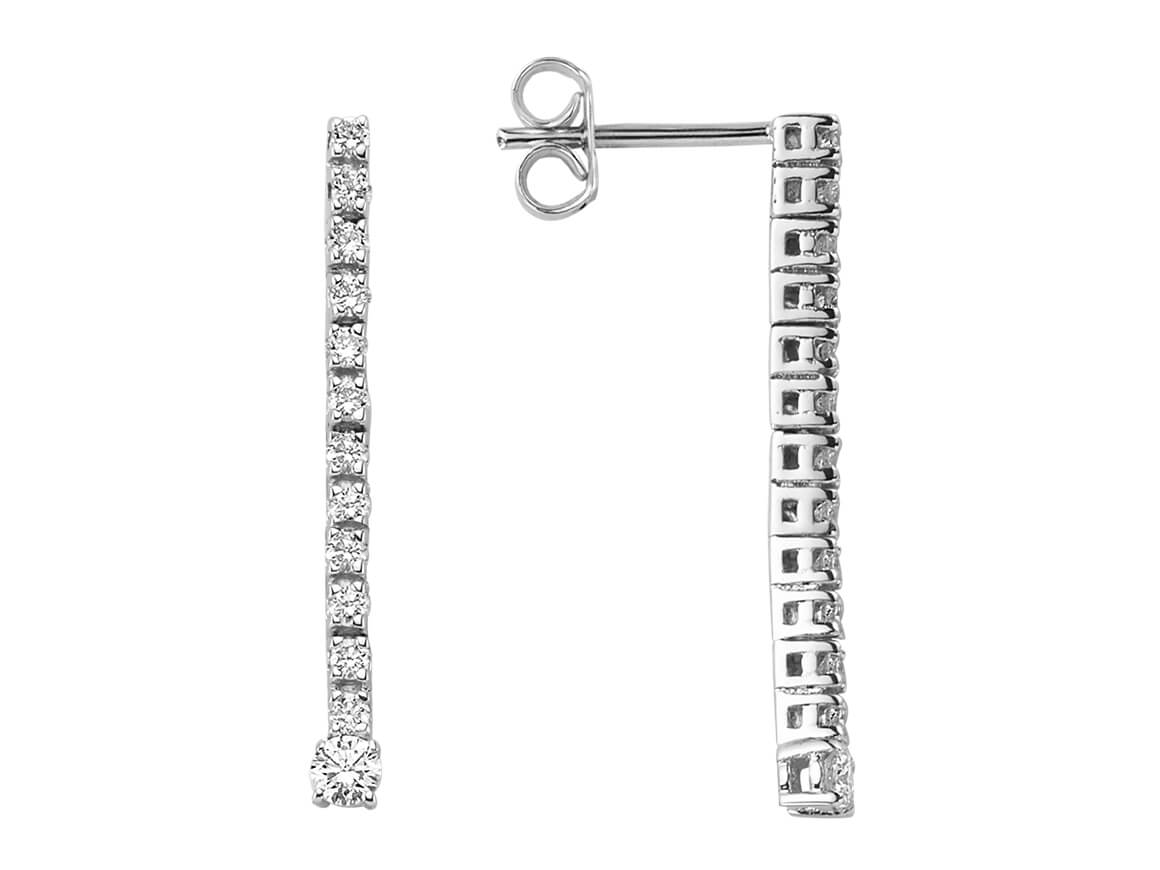 Diamant Tennis Ohrring - handgefertigter Diamantschmuck aus Feingold | Sirius Diamant