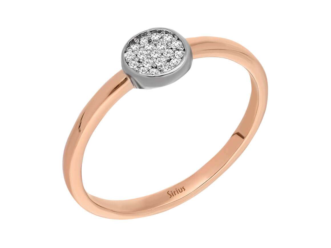 Insgesamt 0,15 Carat Diamant Rund Ring - handgefertigter Diamantschmuck aus Feingold | Sirius Diamant