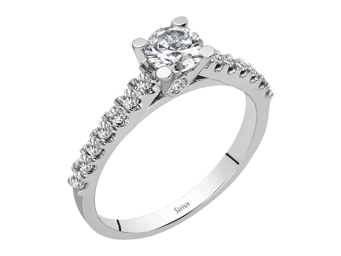Total 0.75 carat diamond solitaire ring