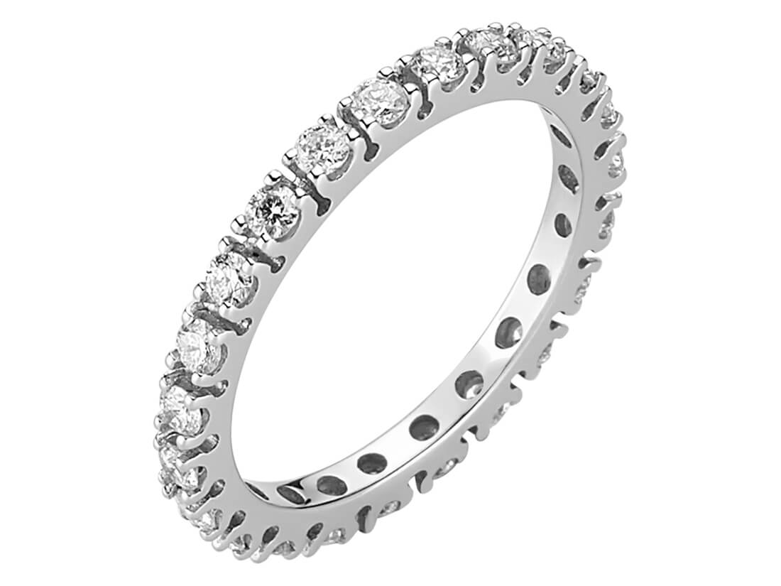 0,81 Karat Diamant Rundum Allianz in 585er 14 Karat Weißgold - handgefertigter Diamantschmuck aus Feingold | Sirius Diamant