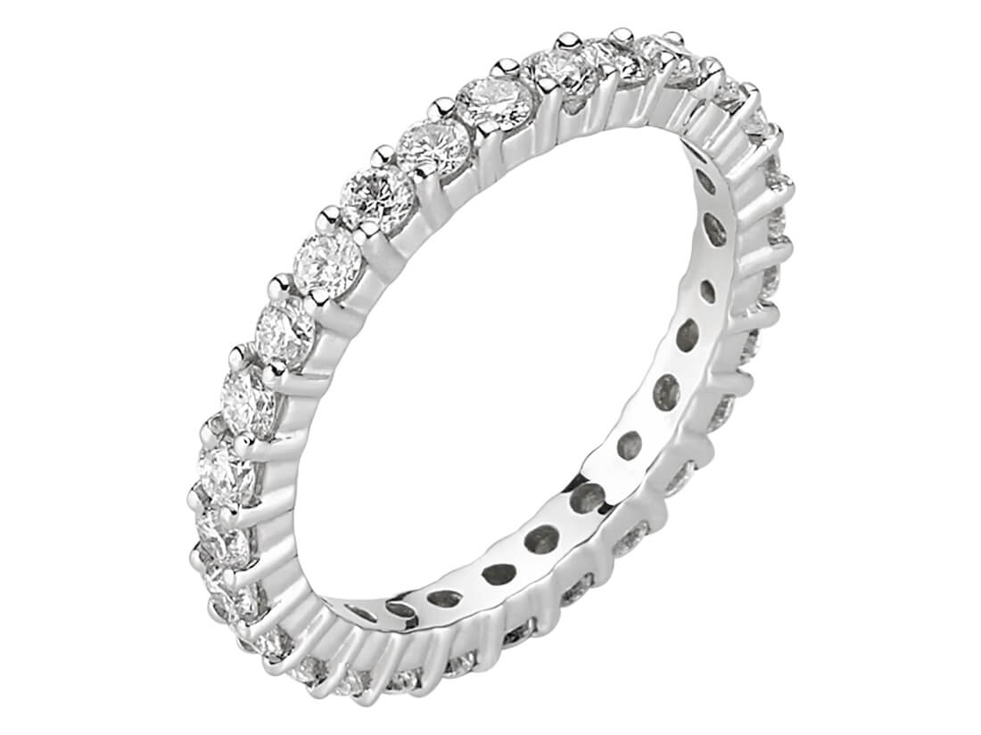 1,30 Karat Diamant Rundum Allianz in 585er 14 Karat Weißgold - handgefertigter Diamantschmuck aus Feingold | Sirius Diamant