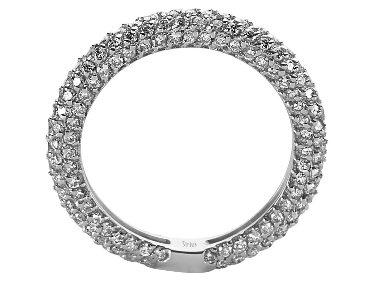 1,47 Karat Diamant Rundum Allianz in 585er 14 Karat Weißgold – handgefertigter Diamantschmuck aus Feingold | Sirius Diamant
