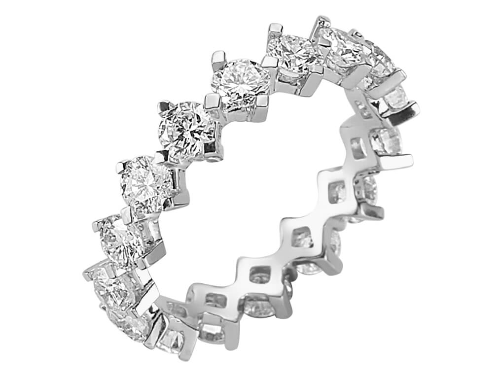 1,96 Carat Diamant rundum Allianz in 14 K Weißgold - handgefertigter Diamantschmuck aus Feingold | Sirius Diamant