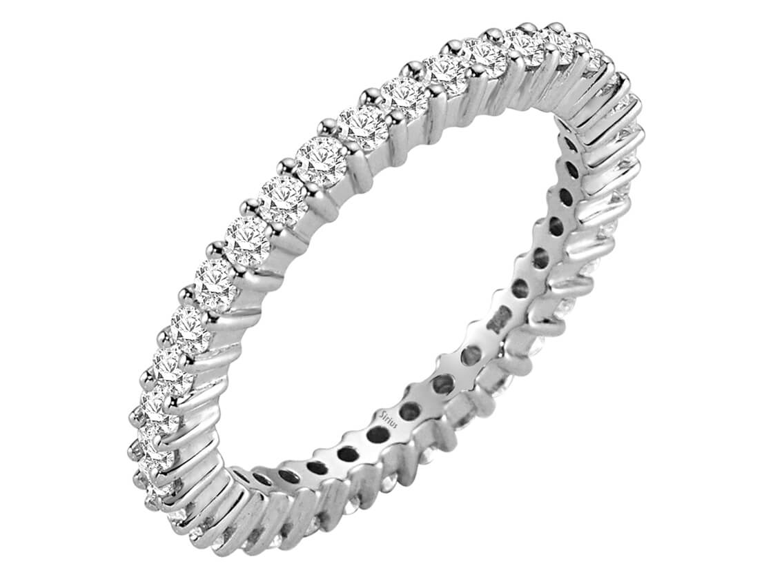 0,97 Karat Diamant rundum Allianz in 750er 18 K Weißgold - handgefertigter Diamantschmuck aus Feingold | Sirius Diamant