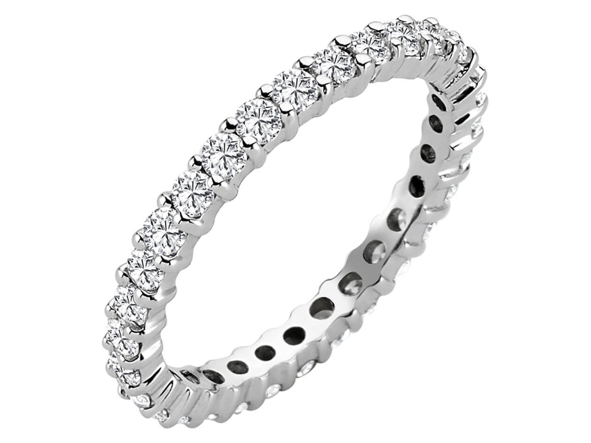 0,90 Karat Diamant rundum Allianz in 585er 14 Karat Weißgold - handgefertigter Diamantschmuck aus Feingold | Sirius Diamant