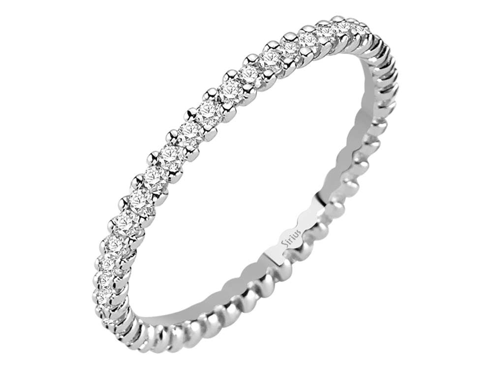 0,50 Karat Diamant rundum Allianz in 585er 14 K Weißgold - handgefertigter Diamantschmuck aus Feingold | Sirius Diamant