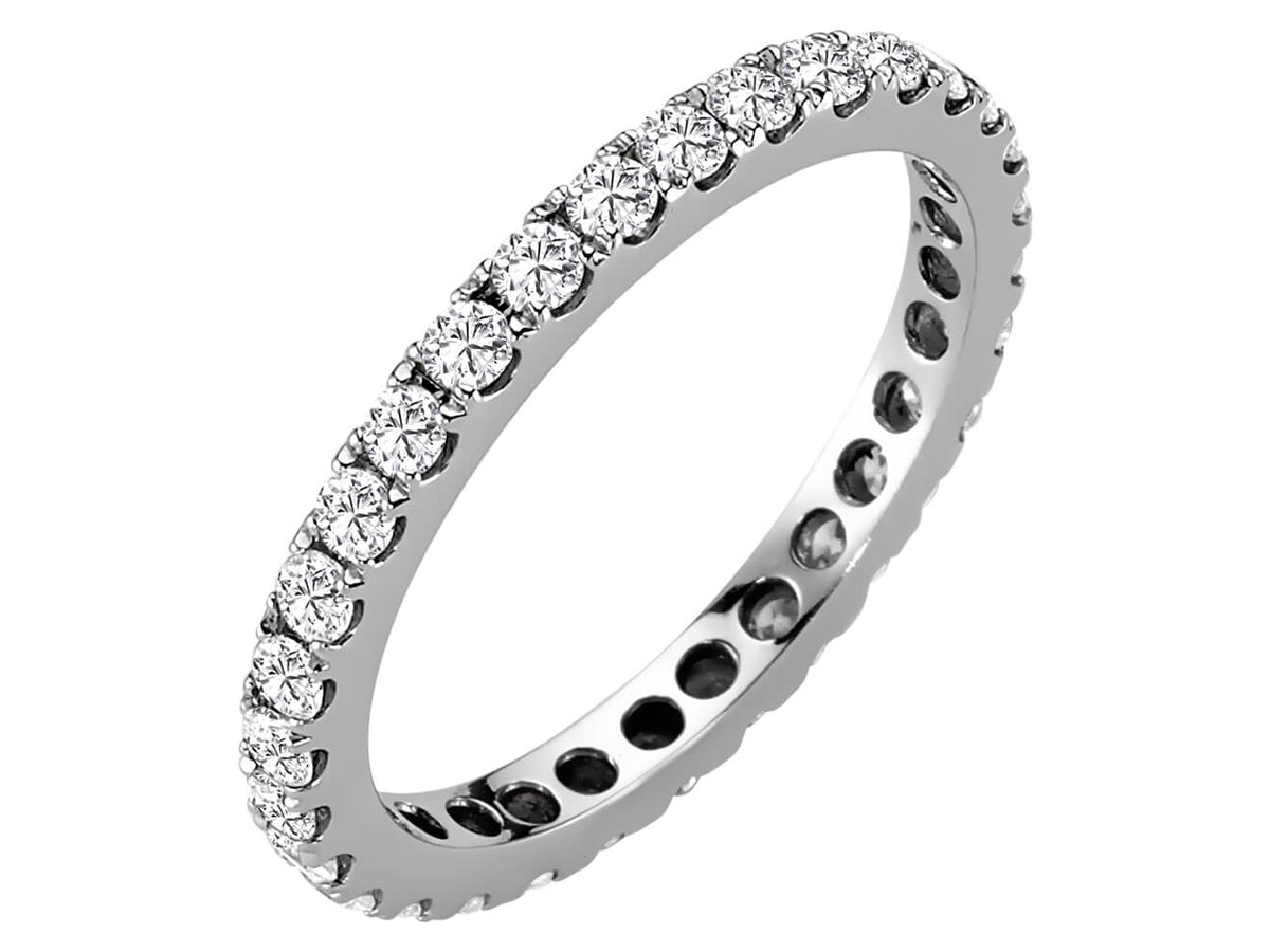 0,82 Karat Diamant rundum Allianz in 585er 14 K Weißgold – handgefertigter Diamantschmuck aus Feingold | Sirius Diamant