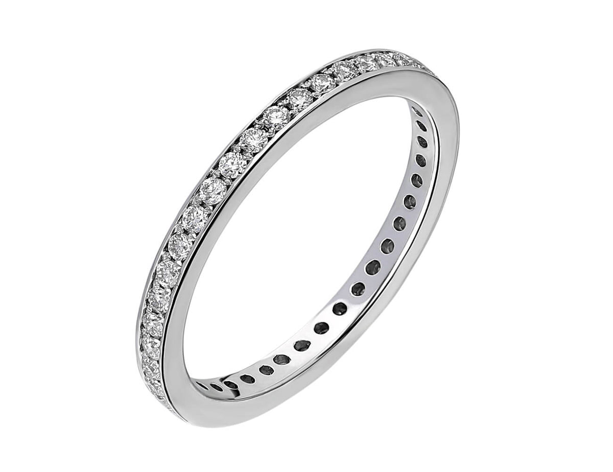 0,44 Karat Diamant Rundum Allianz in 585er 14 K Weißgold - handgefertigter Diamantschmuck aus Feingold | Sirius Diamant
