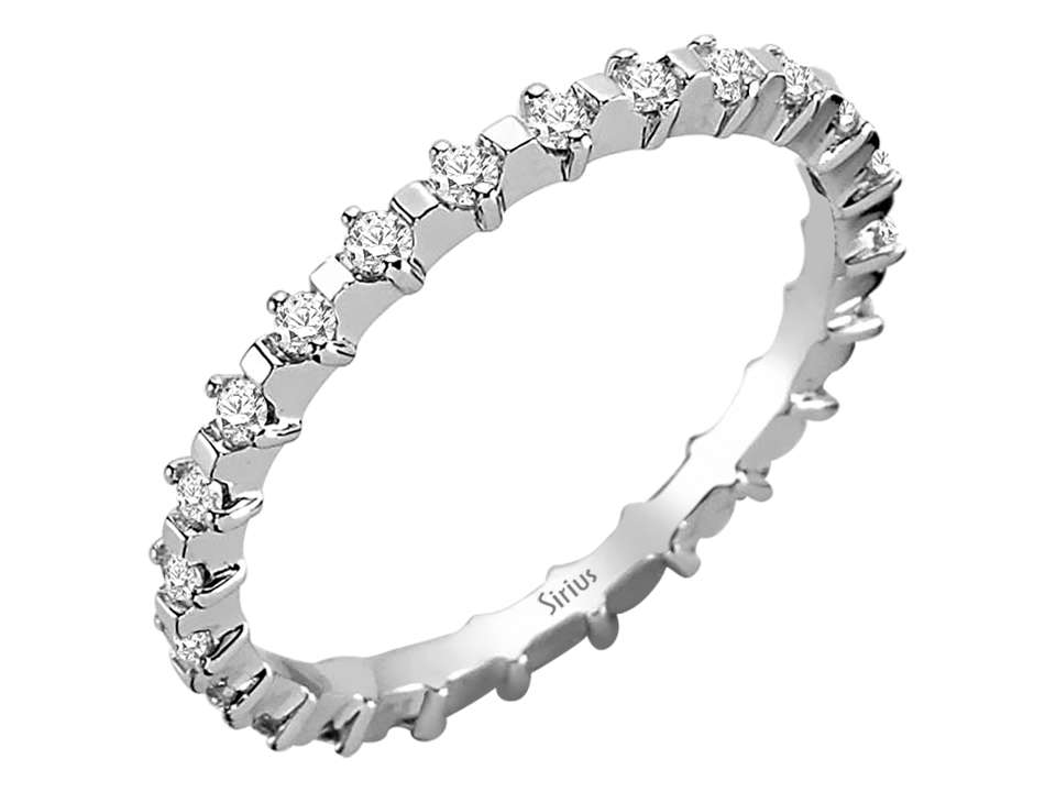 0,40 Karat Diamant rundum Allianz in 585er 14 Karat Weißgold - handgefertigter Diamantschmuck aus Feingold | Sirius Diamant