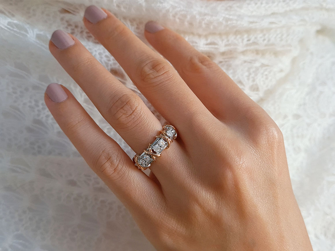 Alliance en diamants de 1,20 carat